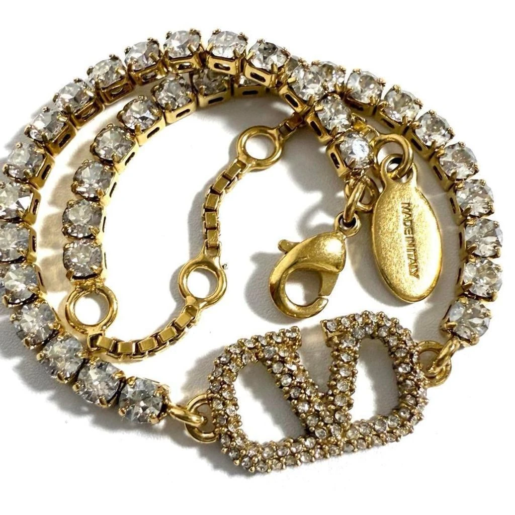 Valentino Metal Rhinestone Charm Bracelet (Pre-Owned)