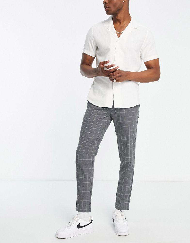 Pull&Bear Pull&Bear slim tailored trousers in grey check