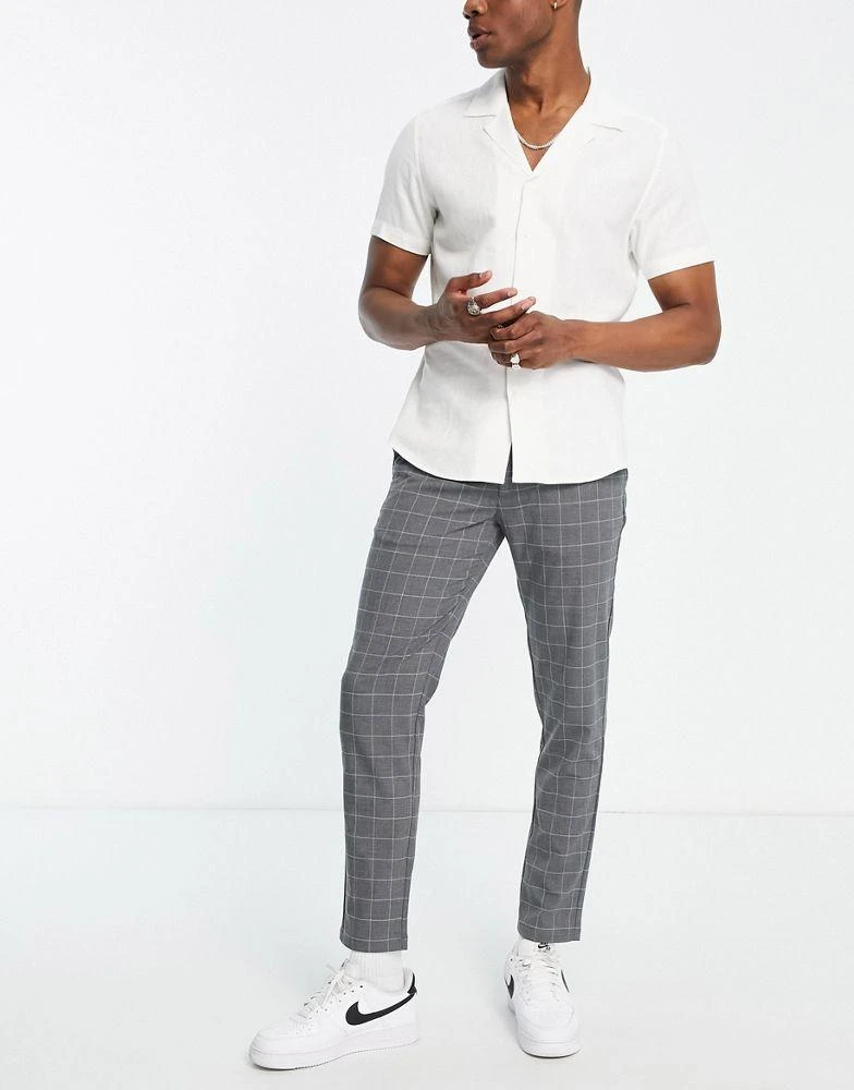 Pull&Bear Pull&Bear slim tailored trousers in grey check 2