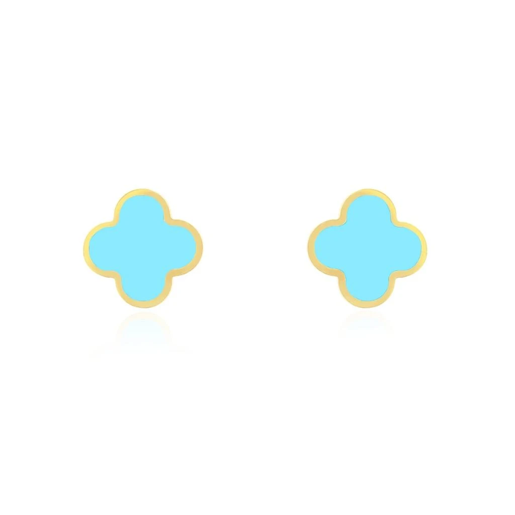 The Lovery Small Turquoise Clover Stud Earrings 3
