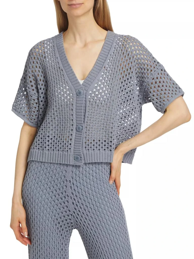 Splendid Nova Pointelle-Knit Short-Sleeve Cardigan 3