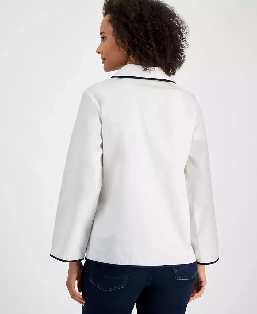 Nautica Jeans Women’s Cotton Spread-Collar Long-Sleeve Top 4