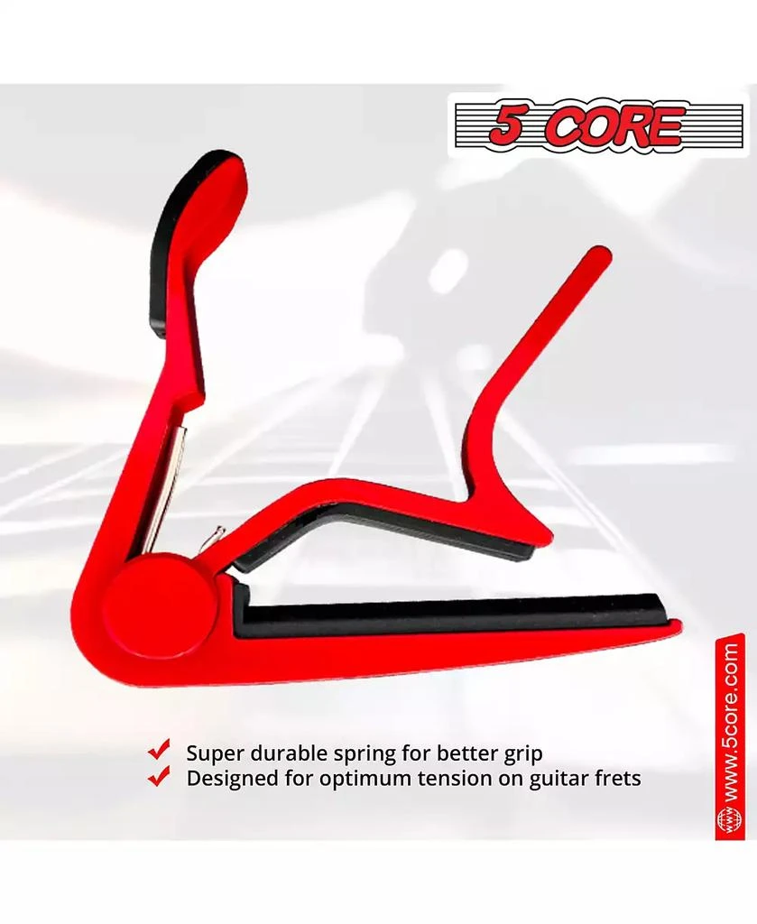 5 Core 5Core Capo Acoustic Electric Guitar 6 String Kapo Clip For Banjo Mandolin Ukulele  - CAPO RED 6