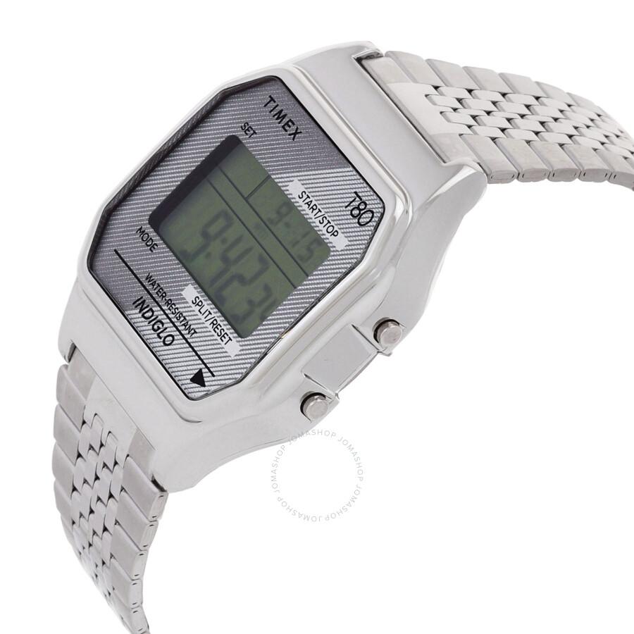 Timex 80 Alarm Quartz Digital Stainless Steel Bracelet Unisex Watch TW2R79300