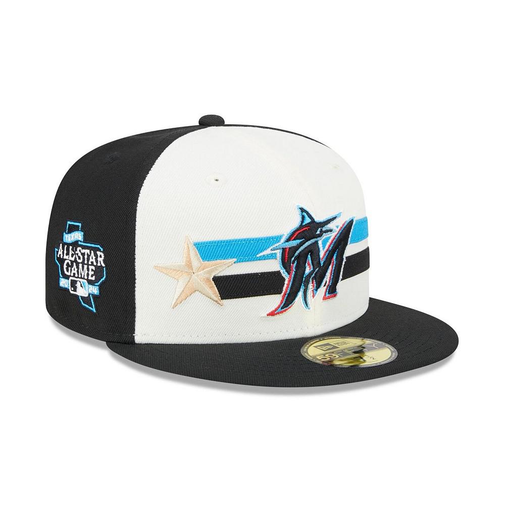 New Era Men's Cream/Black Miami Marlins 2024 MLB All-Star Game Workout 59FIFTY Fitted Hat