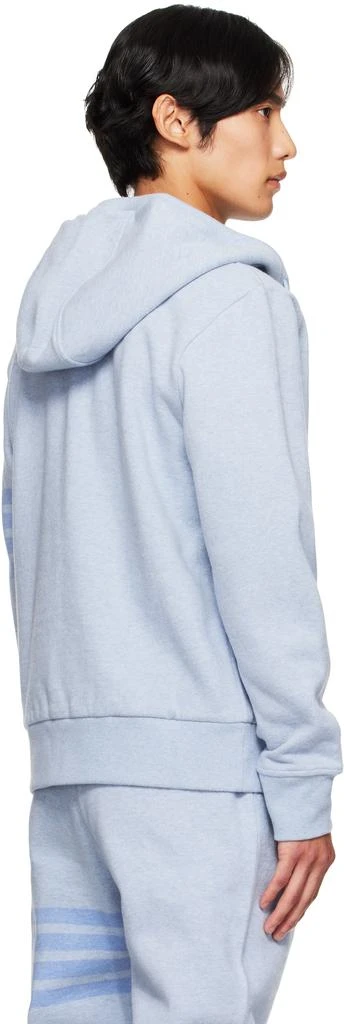 Thom Browne Blue Melange 4-Bar Zip Up Hoodie 3