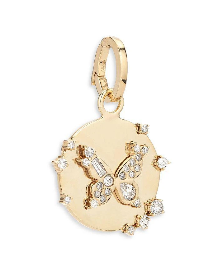 Adina Reyter 14K Yellow Gold Diamond Multi Cut Butterfly Hinged Charm Pendant 2