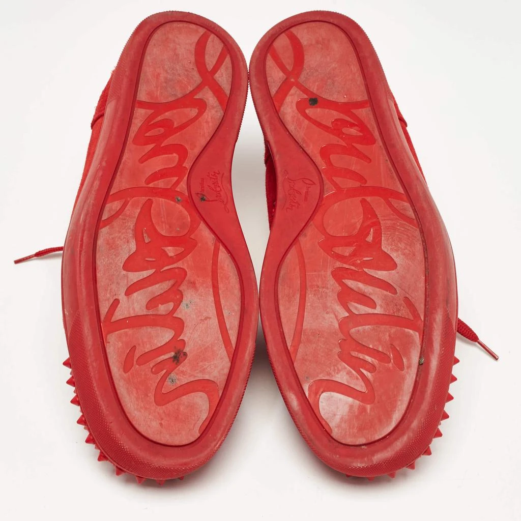 Christian Louboutin Christian Louboutin Red Suede Louis Junior Spikes Low Top Sneakers Size 43.5 6