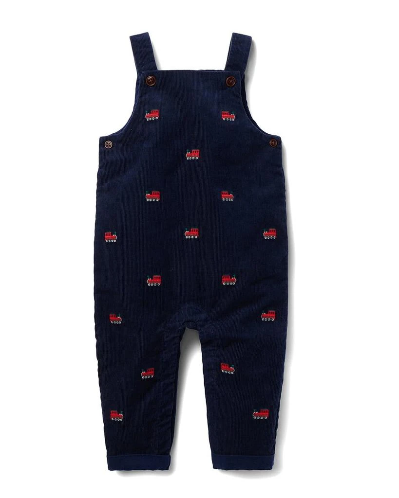 Janie and Jack Janie and Jack Baby Embroidered Train Corduroy Overall 1