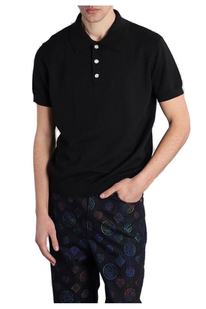 トップス second layer 23ss s/s open knit polo Second/Layer - Men's Open Knit Polo Shirt – On Sale Now with Up to