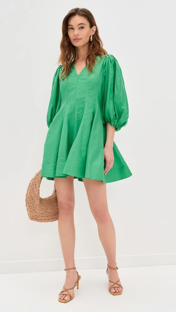 puff sleeve flare dress Bubble Long Sleeve Off Shoulder Smoked Back Mini Flare Dress Vanilla / S-M-L/3-2-1