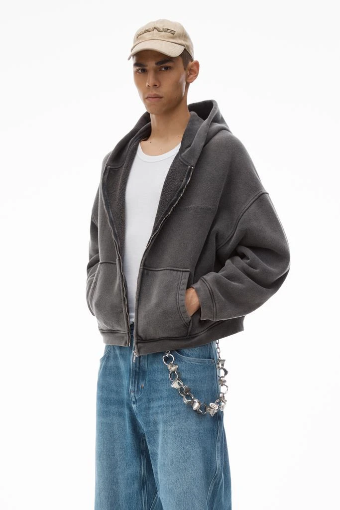 Alexander Wang Men's Oversize Zip-Up Hoodie in Cotton Terry 1