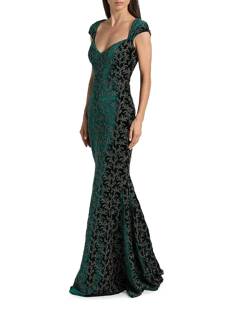 Zoelle Beaded Velvet Fit-&-Flare Gown  On Sale Now with Up to 25% Off |  Discover Exclusive Deals & Savings at BeyondStyle  Authentic Theia dresses|floor-length|women's  apparel|sweetheart|Women's|cap  sleeve|velvet|beaded|women's|modern|floral|mermaid ...