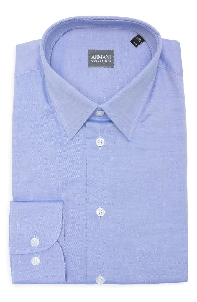 Armani Collezioni Solid Cotton Twill Dress Shirt 3