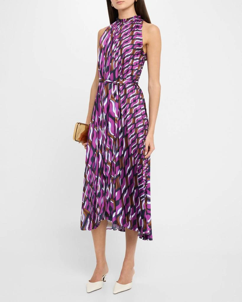 St. John 70s Block-Print Sleeveless Pleated Midi Dress - Dresses & Skirts -  Free Shipping - BeyondStyle