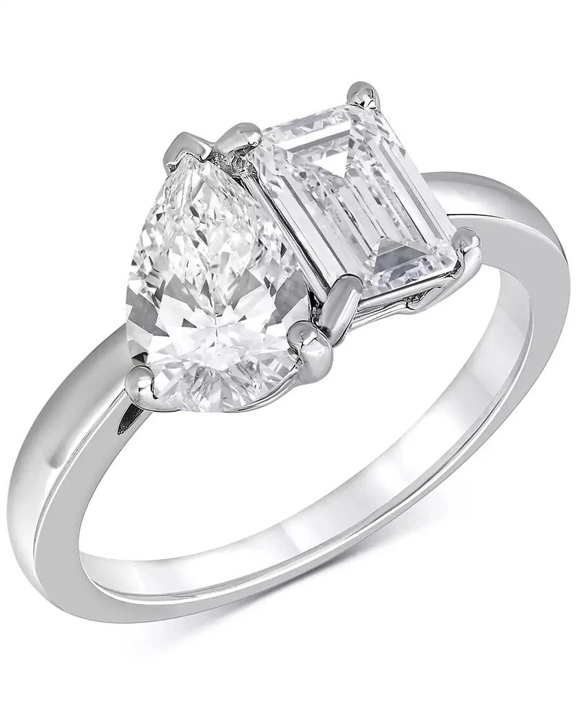 Badgley Mischka IGI Certified Lab Grown Diamond Two Stone Ring (3 ct. t.w.) in 14k White, Yellow or Rose Gold 1