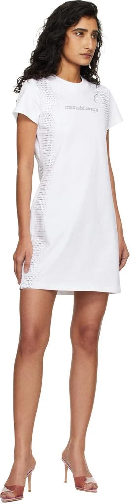 Casablanca White Crystal Halftone Logo T-shirt Minidress 4