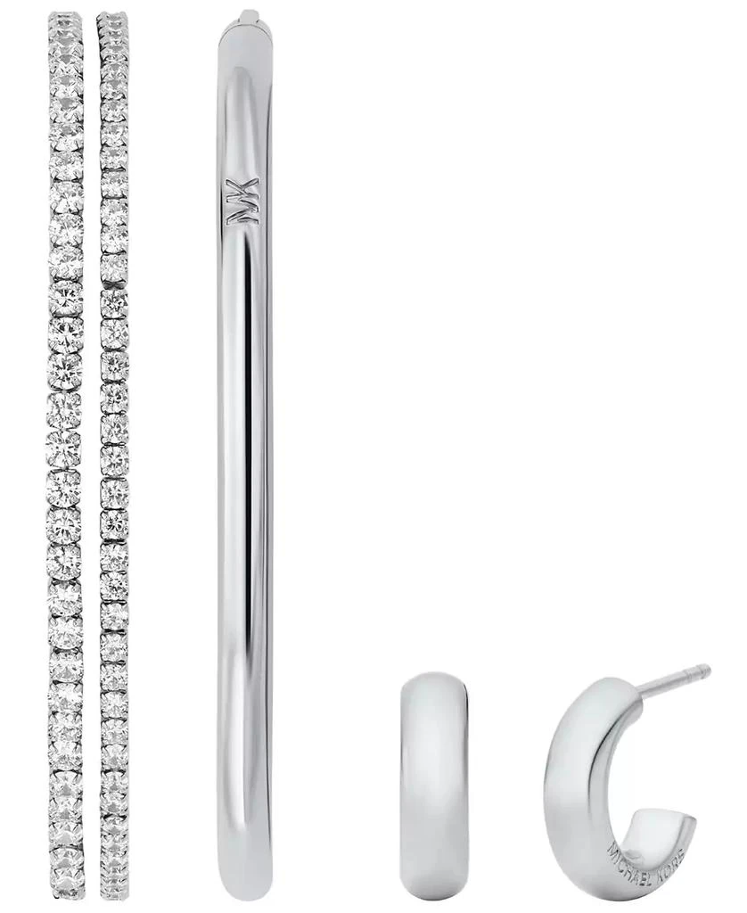 Michael Kors Platinum-Plated Brass Bracelet and Earrings Set 1