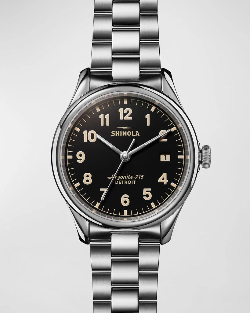 Shinola 38mm Vinton Bracelet Watch, Black 1