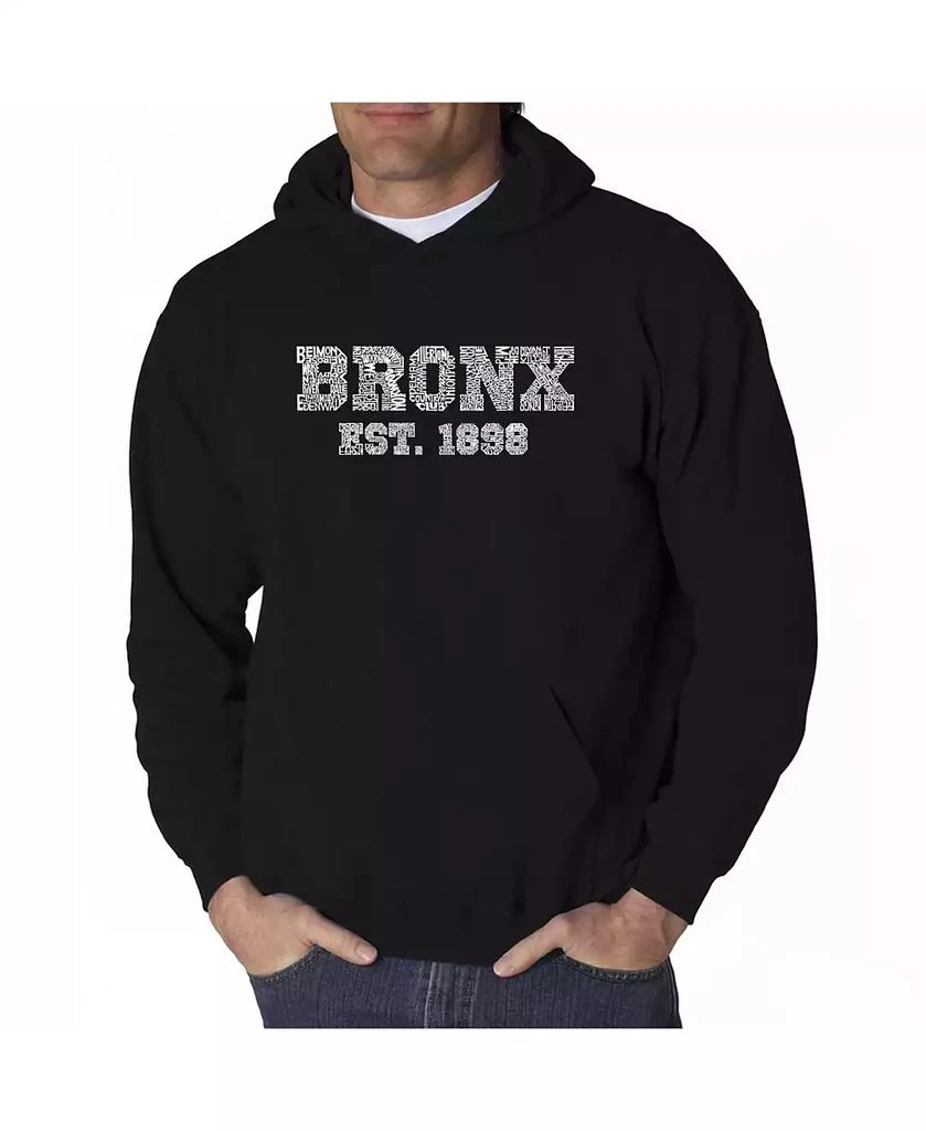 LA Pop Art Men's Word Art Hoodie - Popular Bronx, NY Neighborhoods 1