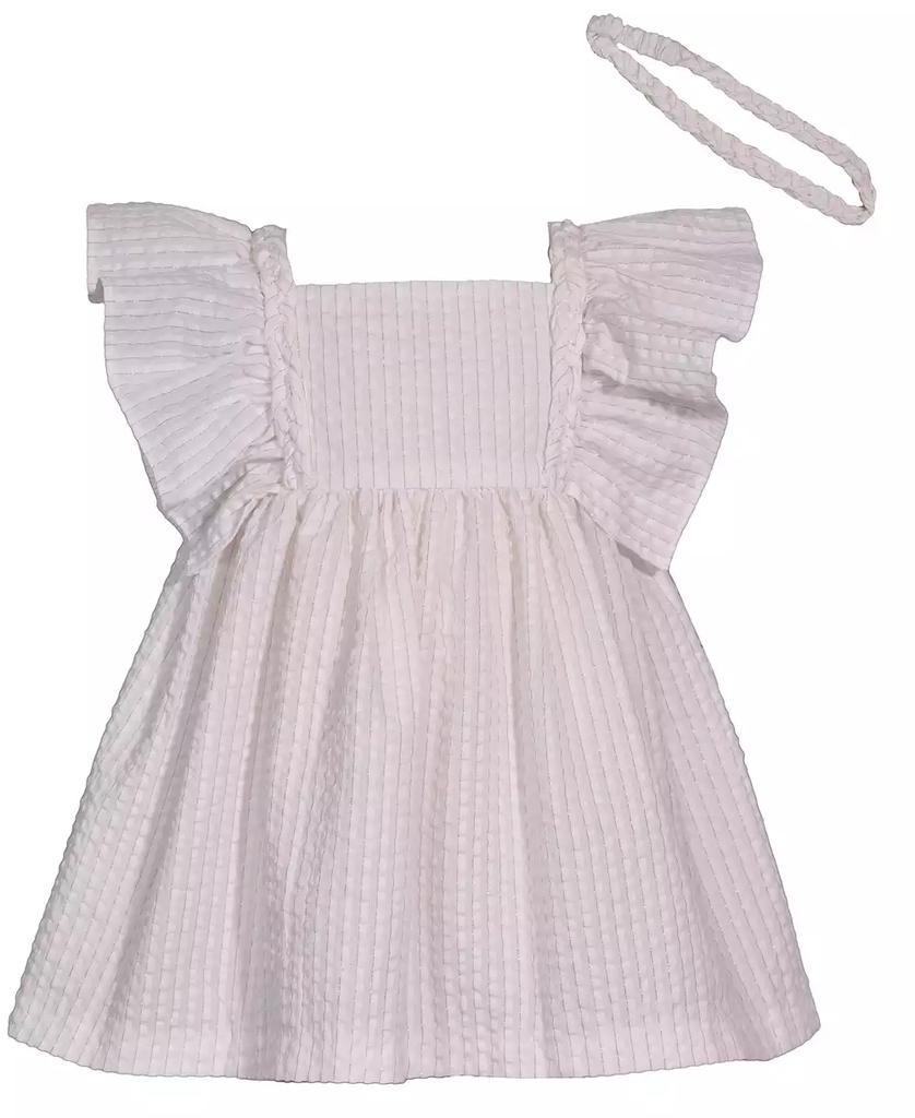Bonnie Baby Baby Girls Flutter Sleeve Seersucker Dress