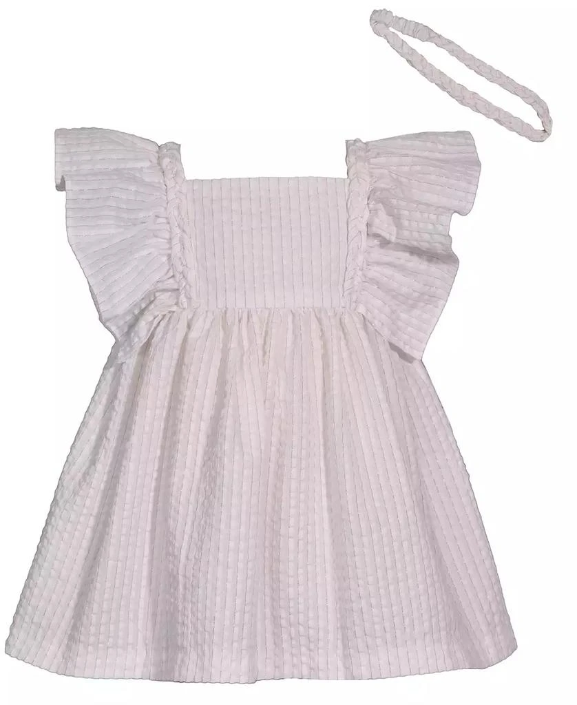 Bonnie Baby Baby Girls Flutter Sleeve Seersucker Dress 1