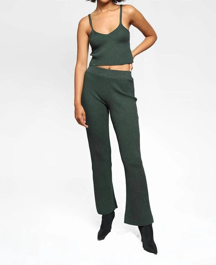 The Range Blended Knit Corset Tank In Emerald 2