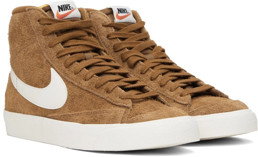 NIKE Brown & White Blazer Mid '77 Premium Sneakers 4