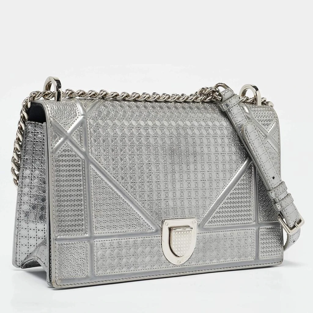 Dior Dior Silver Leather Medium Diorama Flap Shoulder Bag 3