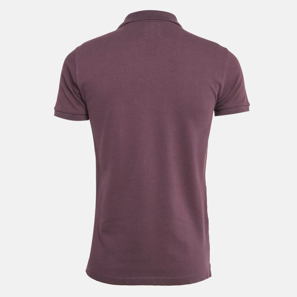 Armani Collezioni Armani Collezioni Purple Logo Embroidery Cotton Pique Polo T-Shirt L 2