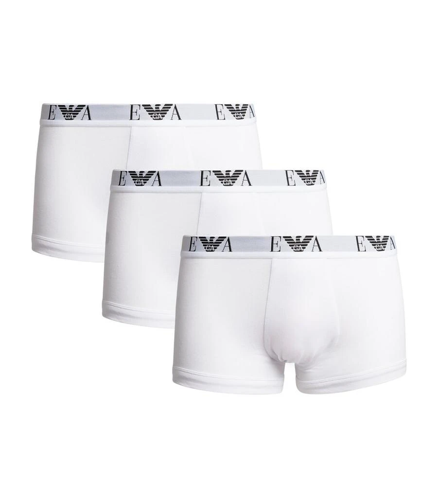 Emporio Armani Emporio Armani Stretch-Cotton Eagle Monogram Trunks (Pack of 3)