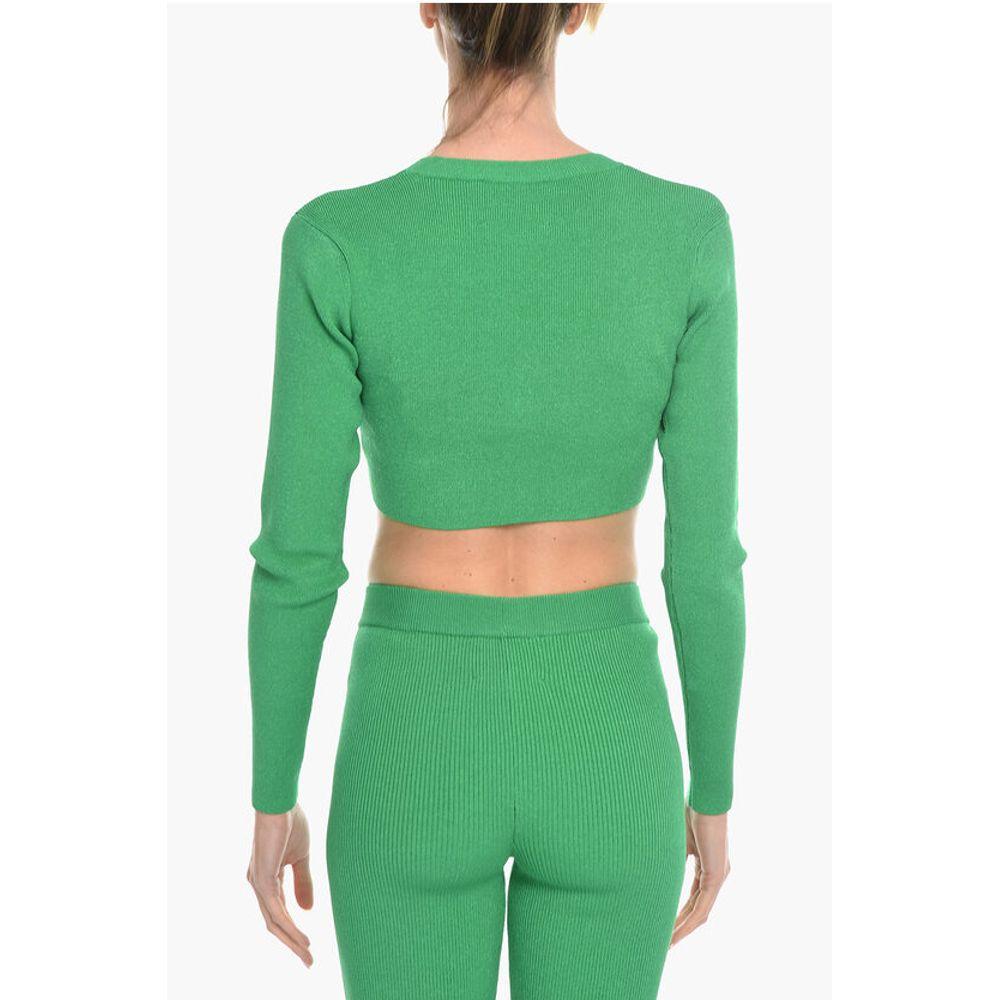 Birgitte Herskind VANESSA HONG Solid Color MISS Cropped Cardigan with Zip Women's Clos