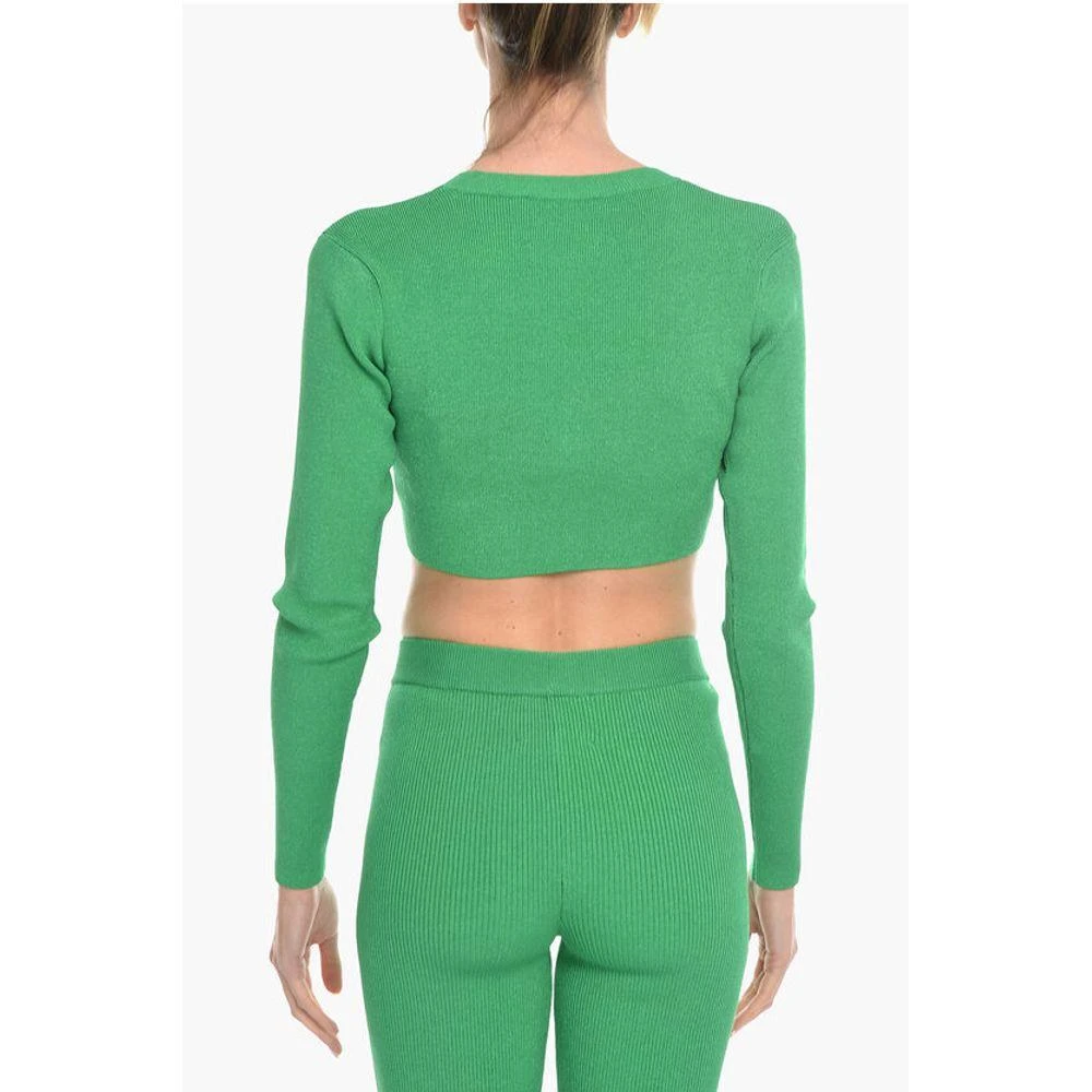 Birgitte Herskind VANESSA HONG Solid Color MISS Cropped Cardigan with Zip Women's Clos 2