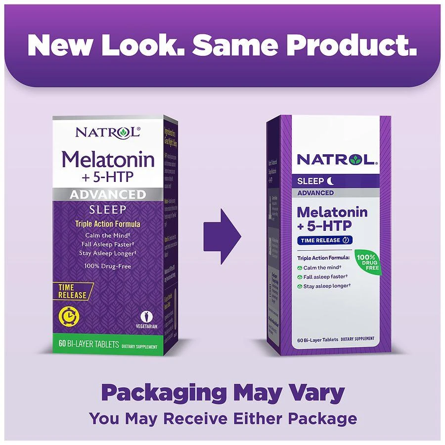 Natrol Advanced Sleep Melatonin + 5-HTP, Time Release Bi-Layer Tablets 2