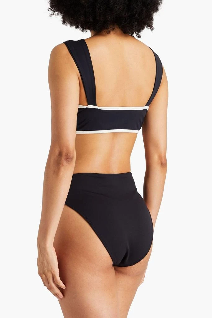 EVARAE Sia cutout embellished stretch-ECONYL® halterneck bikini top 3