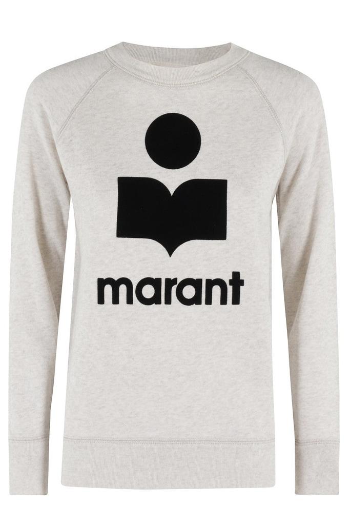 Isabel Marant Étoile Brushed Interior Ecru Sweatshirt With Velvet Logo