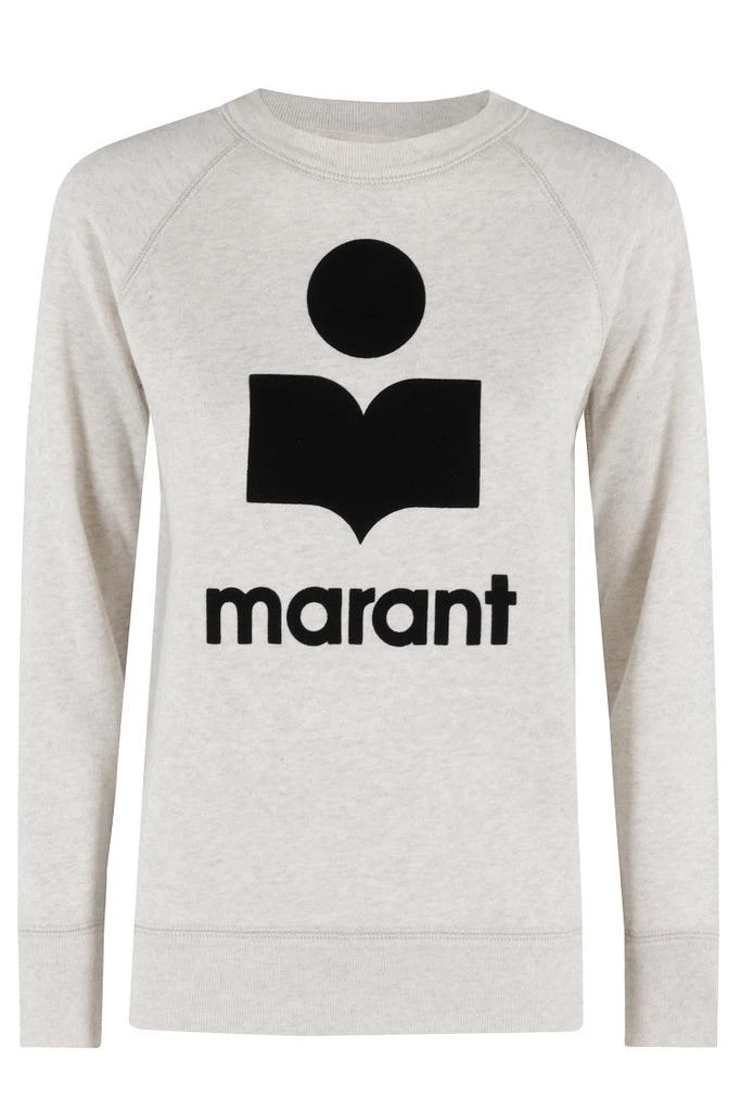 Isabel Marant Étoile Brushed Interior Ecru Sweatshirt With Velvet Logo 1