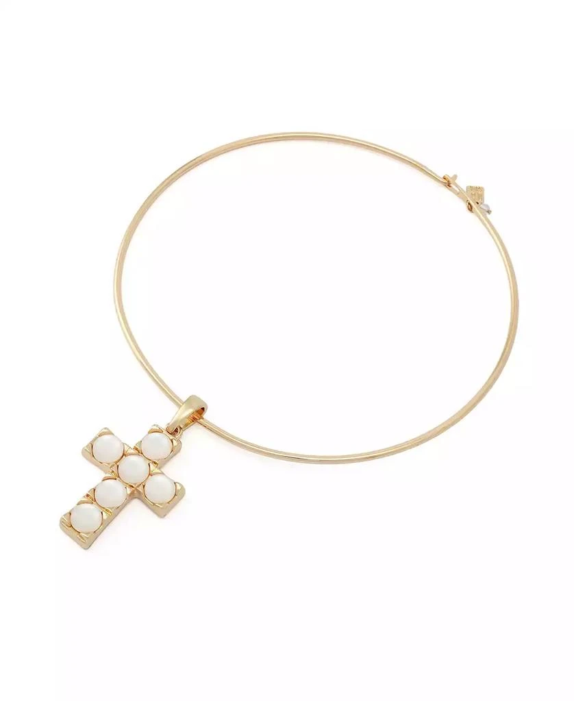 Robert Lee Morris Mother of Pearl Cross Pendant Wire Necklace 2