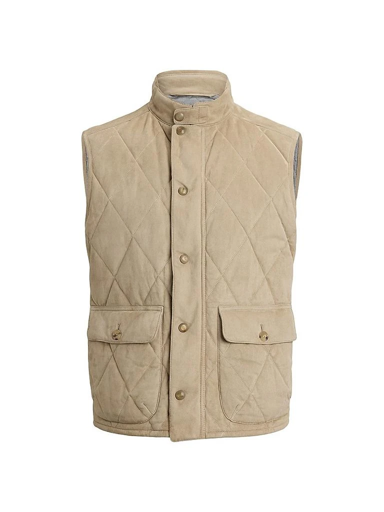 Ralph Lauren Carleton Quilted Suede Vest