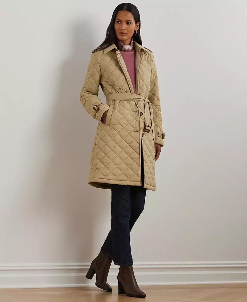 Ralph Lauren Women's Belted Velboa-Lined Quilted Trench Coat