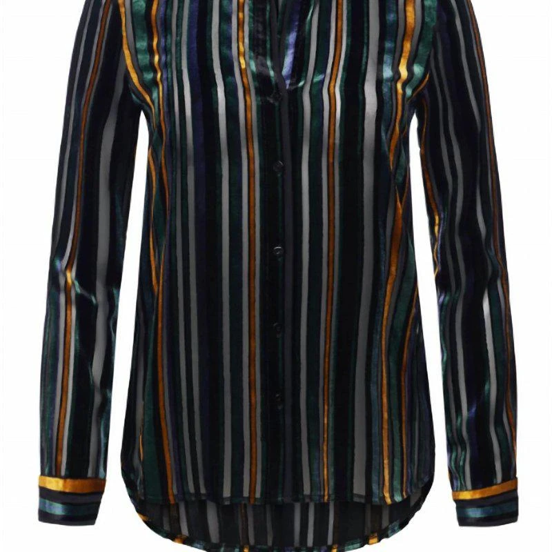 L'Agence Laurent Blouse Black Green Brown Multi 1