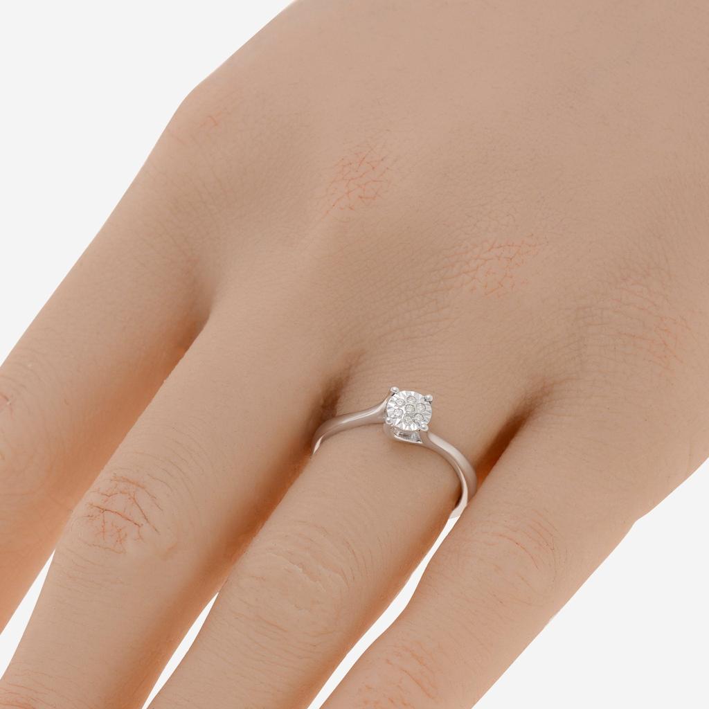Bliss Bliss By Damiani 18K White Gold, Diamond Cluster Ring Sz 6.5 20077827