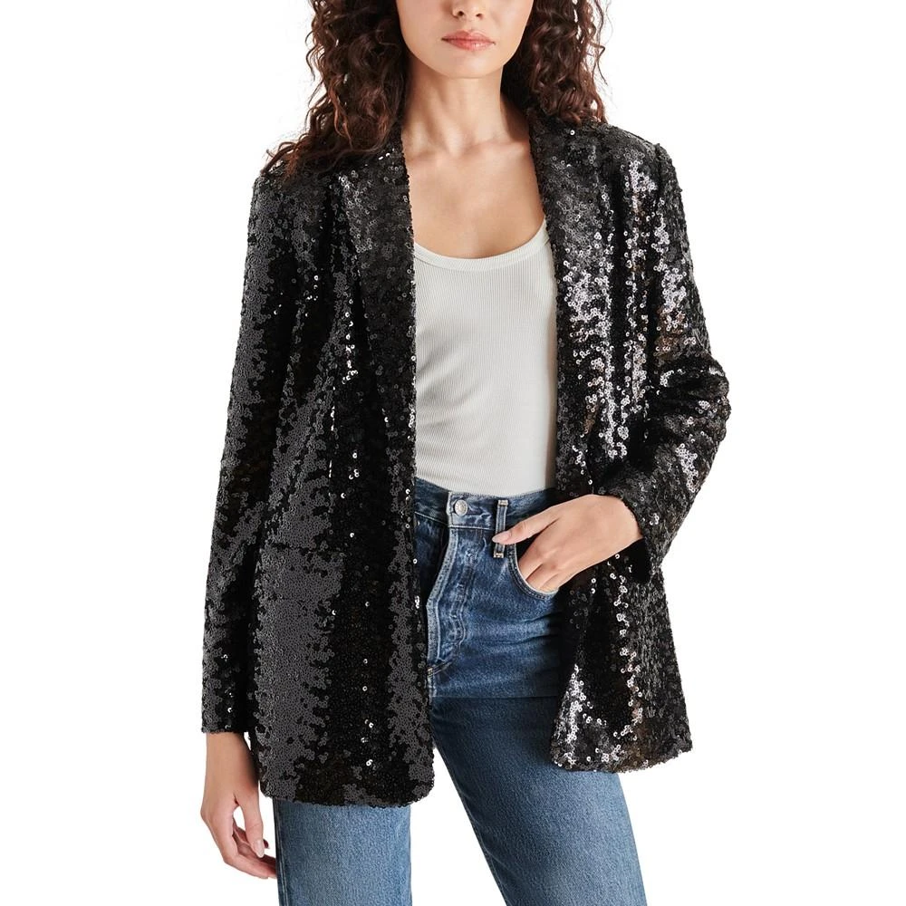 Steve Madden Women's Imann Sequined One-Button Blazer 1