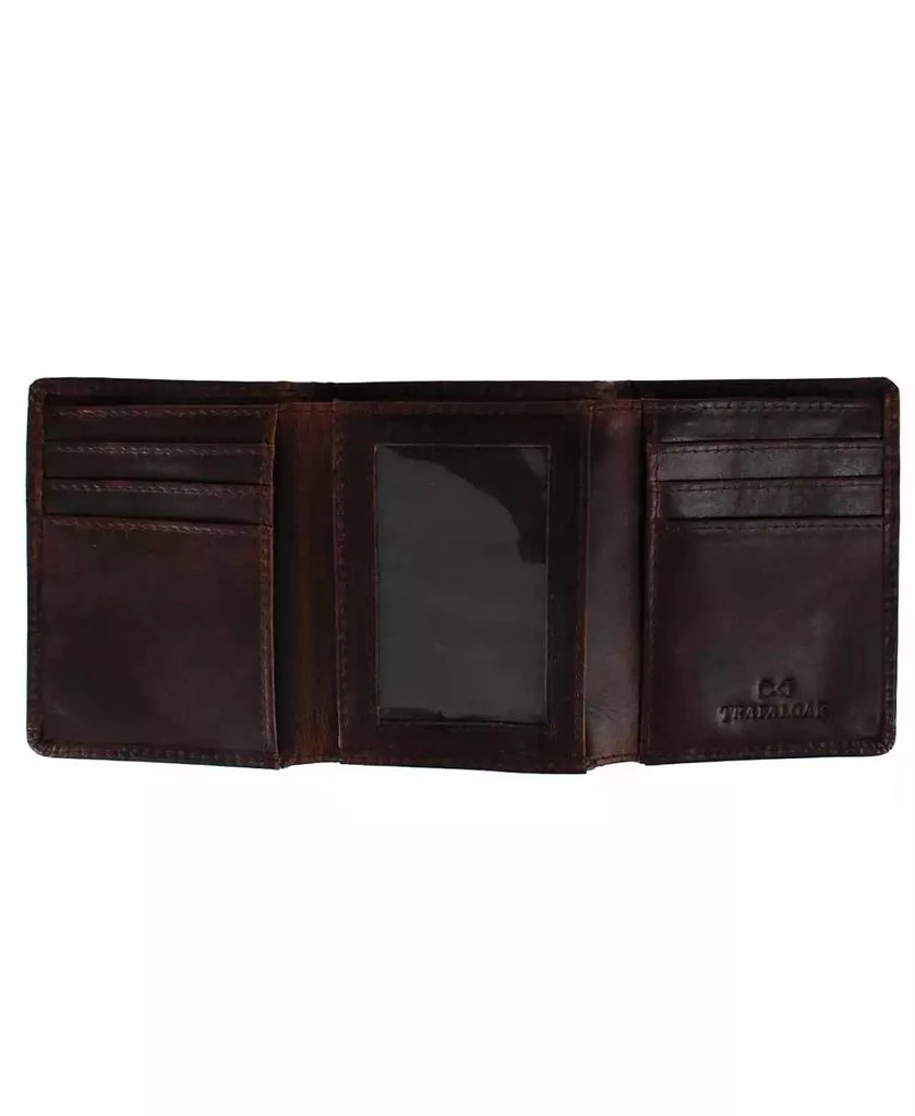 TRAFALGAR Men's Tennyson Tri-Fold Genuine Leather Wallet with ID Window 1
