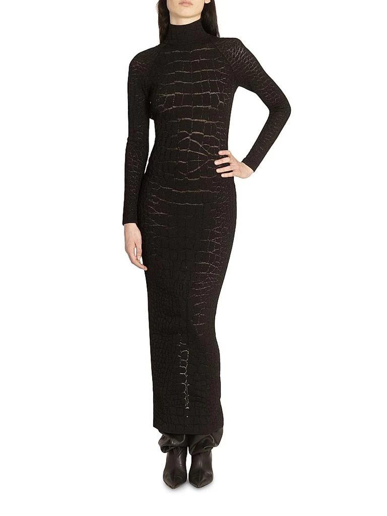 Balmain Open-back Midi Dress - Black