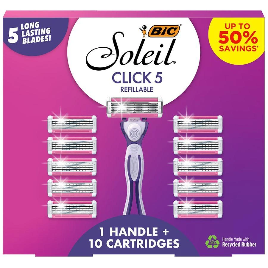 BIC Soleil Click 5 Women's Disposable Razors, With a Moisture Strip 1