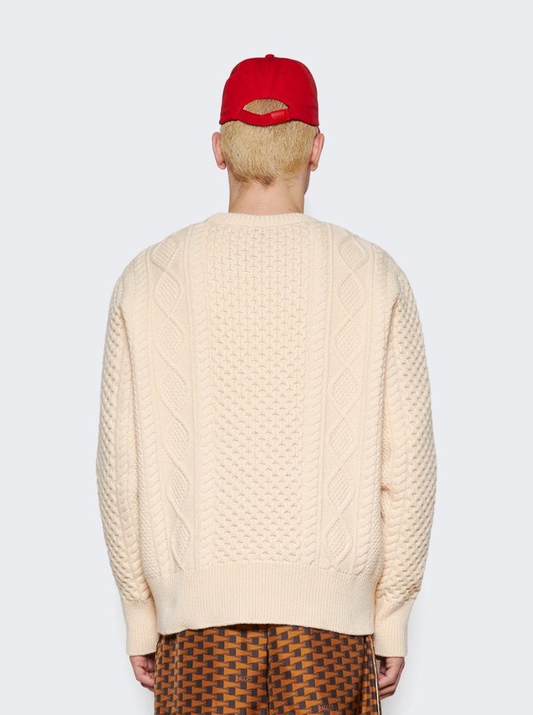 Bally Bally Knitted Wool Crewneck Sweater WHITE