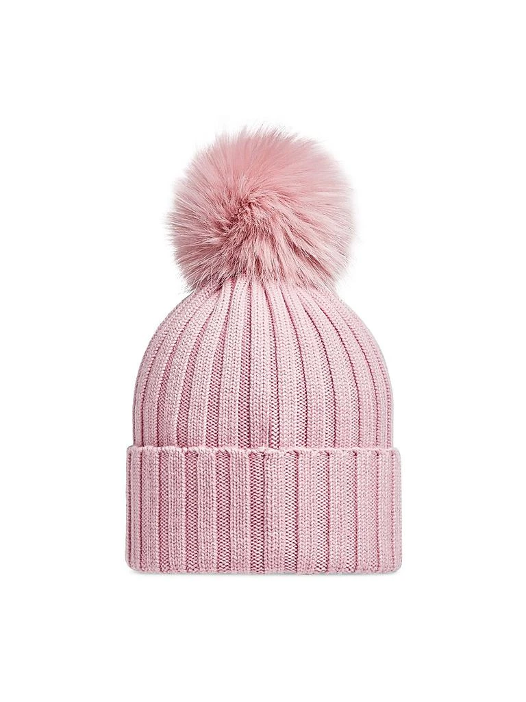Moncler Wool Beanie with Faux Fur Pom-Pom 2