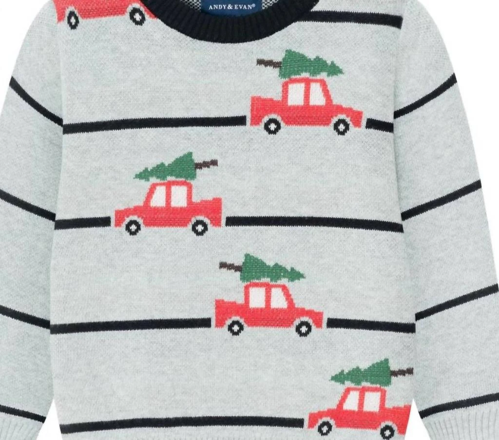 Andy 
Evan Andy 
Evan - Boys Stripe Holiday Car Sweater Set 2