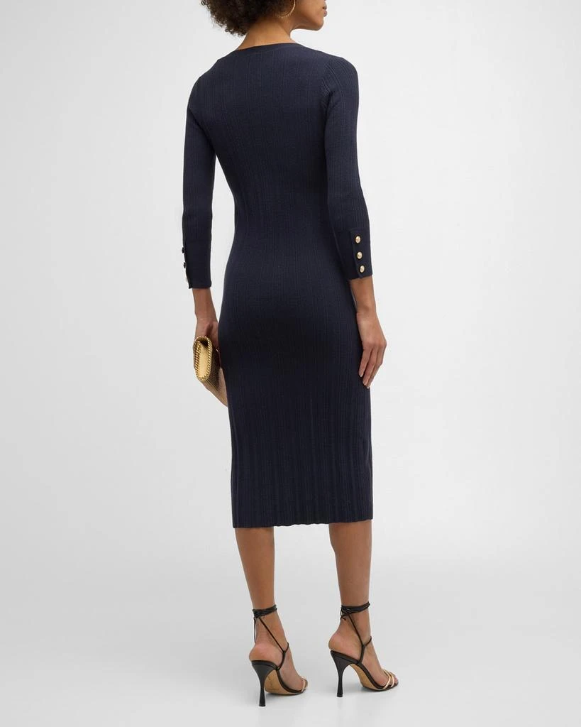 L'Agence Kyra Button-Front Duster Midi Dress 6